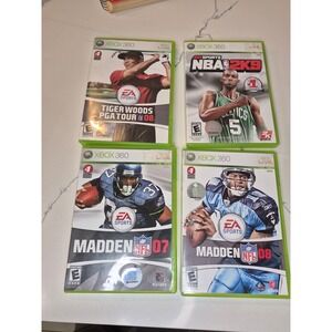 Xbox 360 Games Lot - Madden 07 08 NBA 2K9‎ Tiger Woods PGA Tour 08 Sports